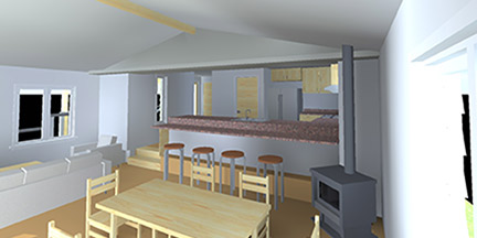Open plan living/dining/kitchen